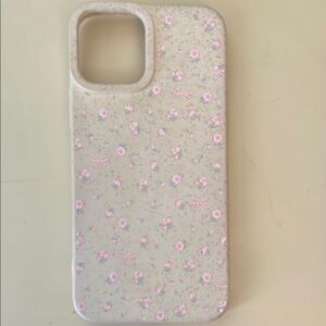 Floral Pattern Phone Case - Pink and Cream